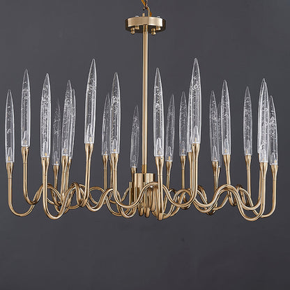 Brass Glass chandelier