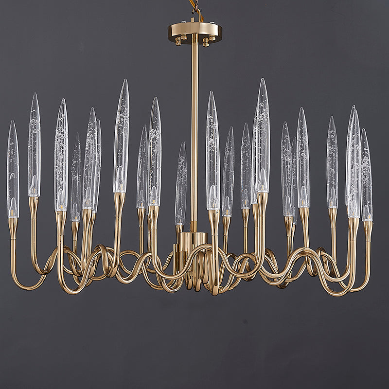 Brass Glass chandelier