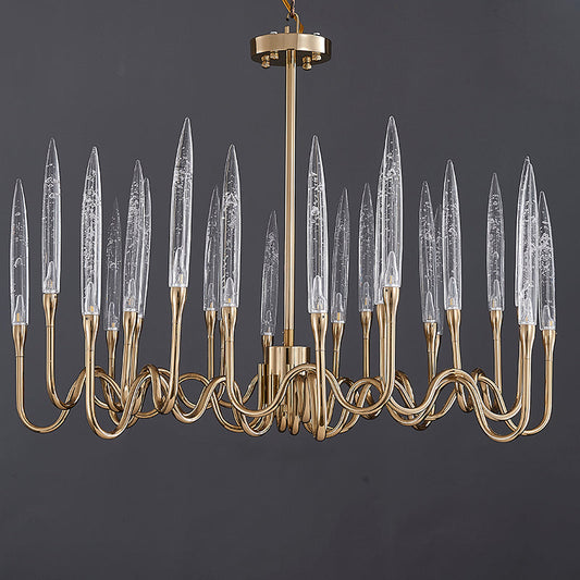 Brass Glass chandelier