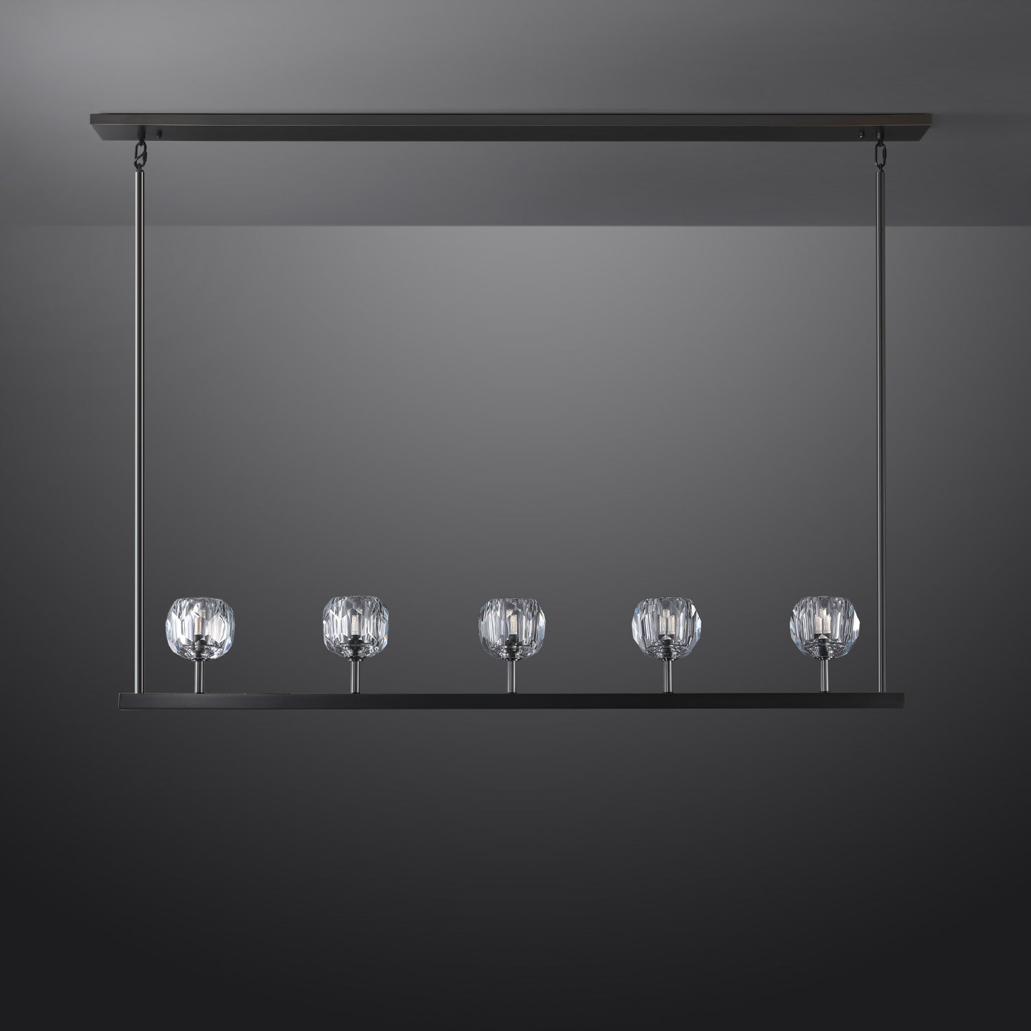 BOUBLE Crystal Ball Linear Chandelier 48"