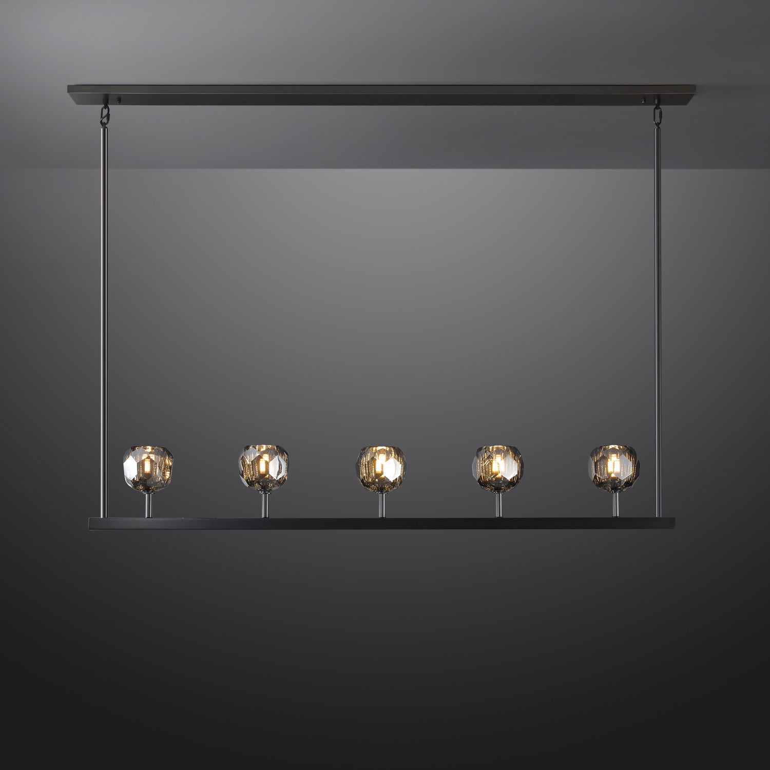 BOUBLE Crystal Ball Linear Chandelier 48"