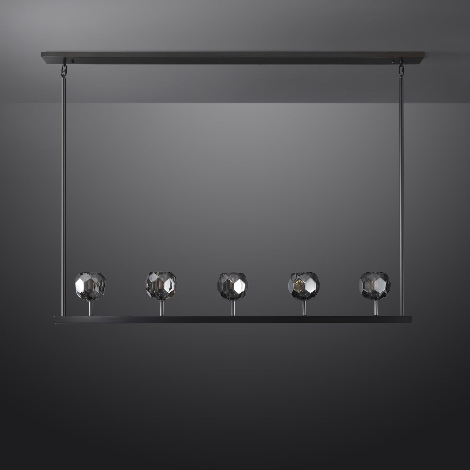BOUBLE Crystal Ball Linear Chandelier 48"