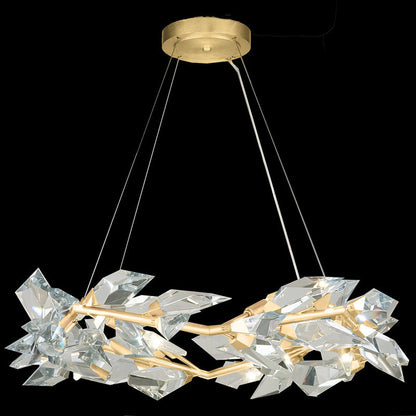 Gold Leafed 34" Crystal chandelier