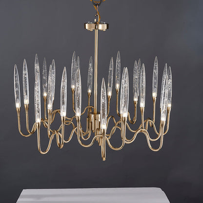 Brass Glass chandelier