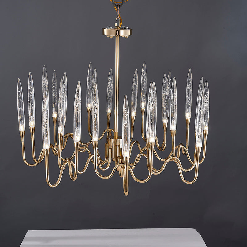 Brass Glass chandelier