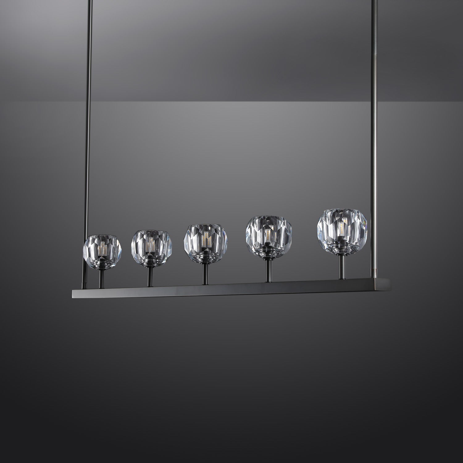 BOUBLE Crystal Ball Linear Chandelier 48"