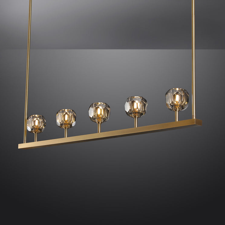 BOUBLE Crystal Ball Linear Chandelier 48"