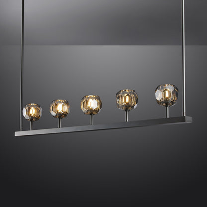 BOUBLE Crystal Ball Linear Chandelier 48"