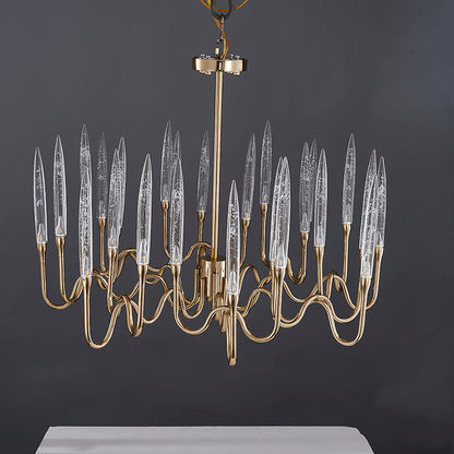Brass Glass chandelier