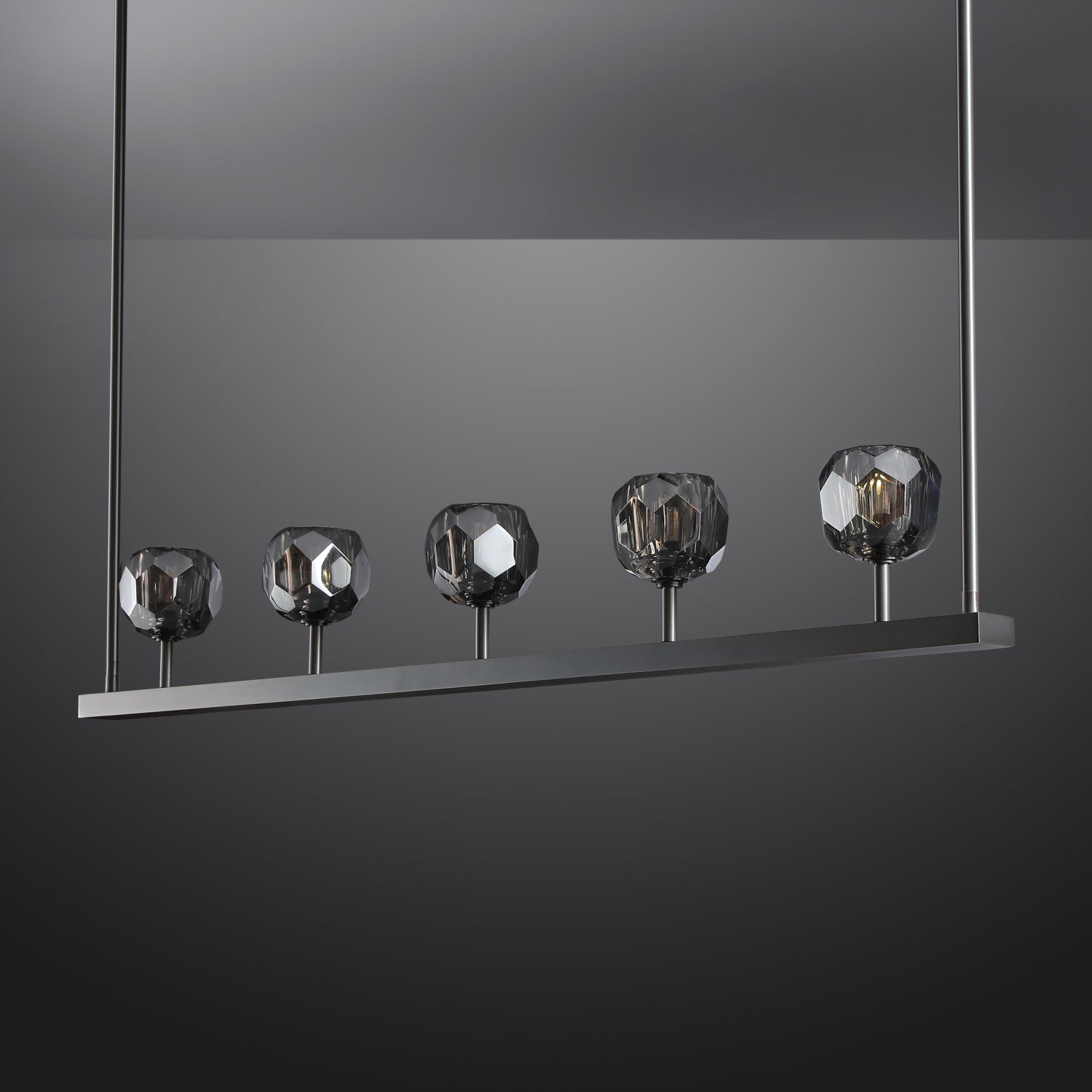 BOUBLE Crystal Ball Linear Chandelier 48"