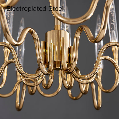 Brass Glass chandelier