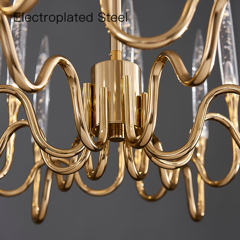 Brass Glass chandelier