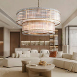 Sammi Modern 2-Tier Round Chandelier 60" For Living Room, Bedroom