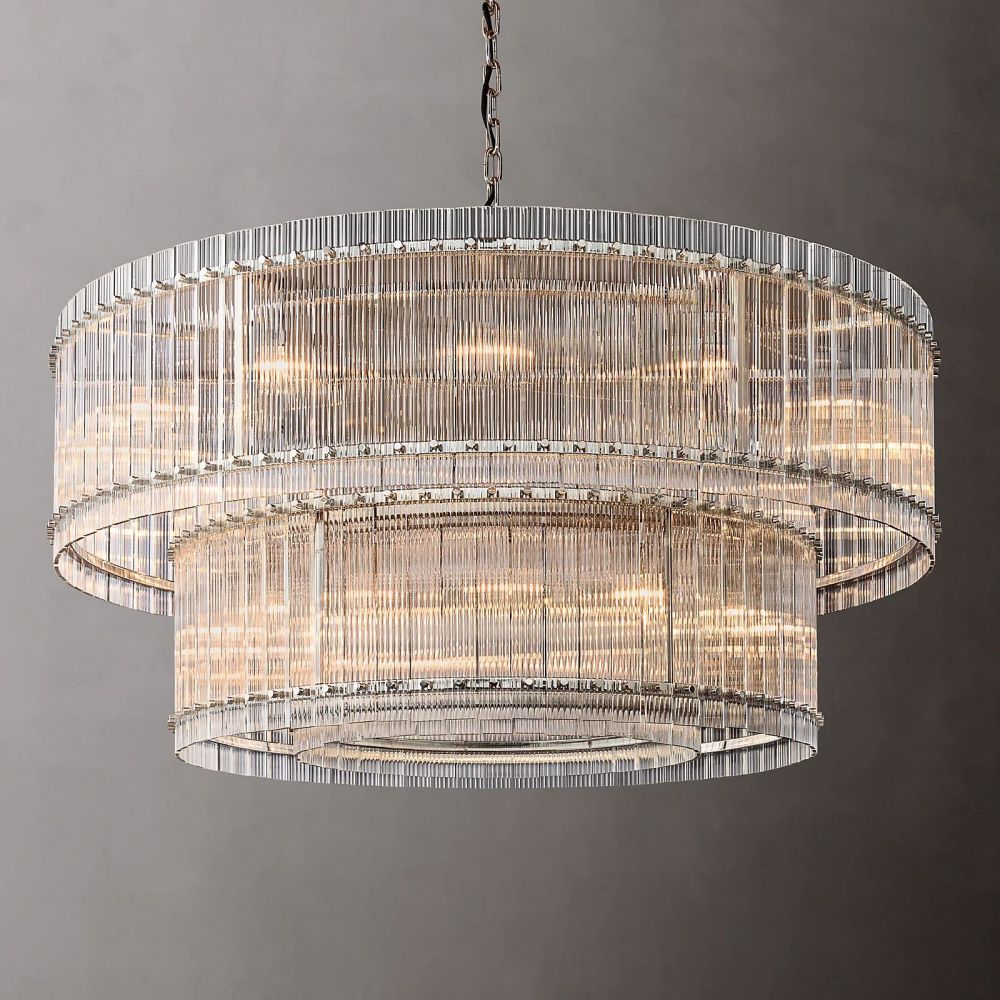 Sammi Modern 2-Tier Round Chandelier 60" For Living Room, Bedroom