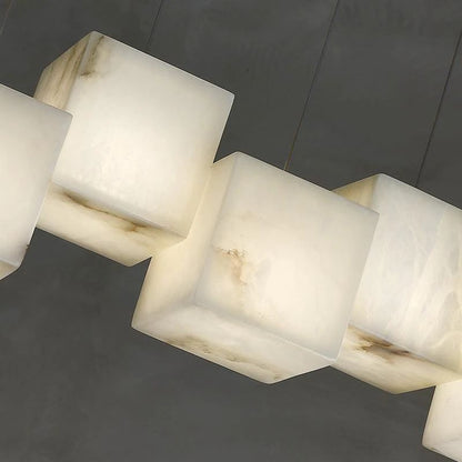Alabaster Cubic Rectangular Pendant - thebelacan