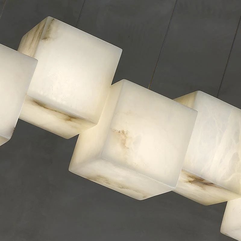 Alabaster Cubic Rectangular Pendant - thebelacan