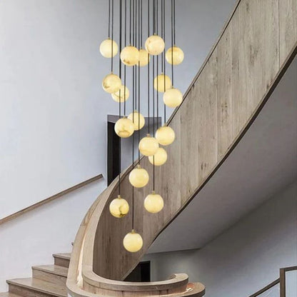 Alabaster Global Wavy Chandelier For Staircase