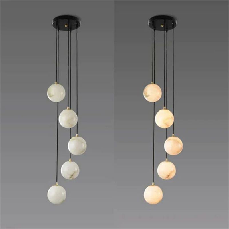 Alabaster Global Wavy Chandelier For Staircase