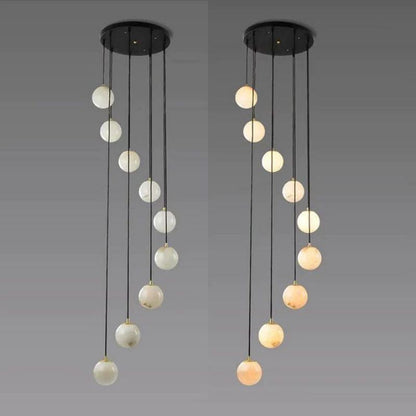 Alabaster Global Wavy Chandelier For Staircase
