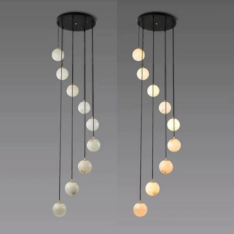 Alabaster Global Wavy Chandelier For Staircase