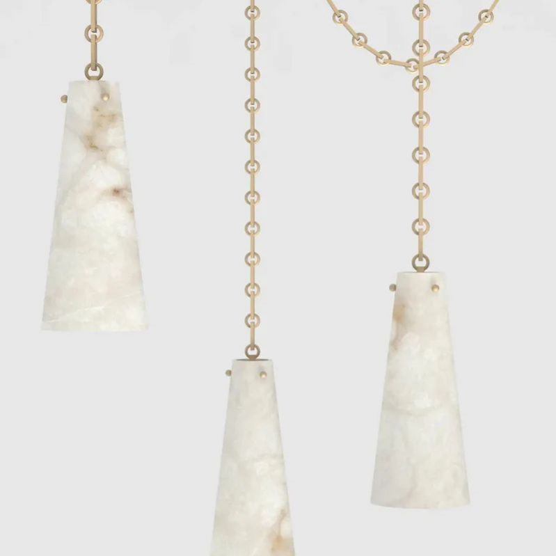 Alabaster Modern 3-light Marble Chandelier - thebelacan