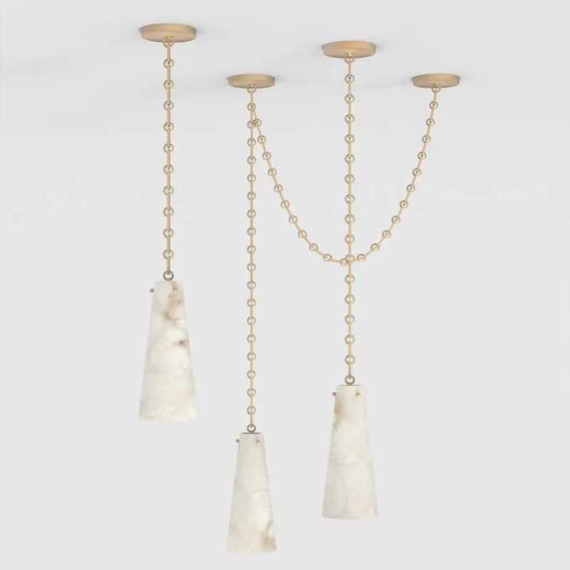 Alabaster Modern 3-light Marble Chandelier - thebelacan