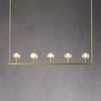 BOUBLE Crystal Ball Linear Chandelier 48"