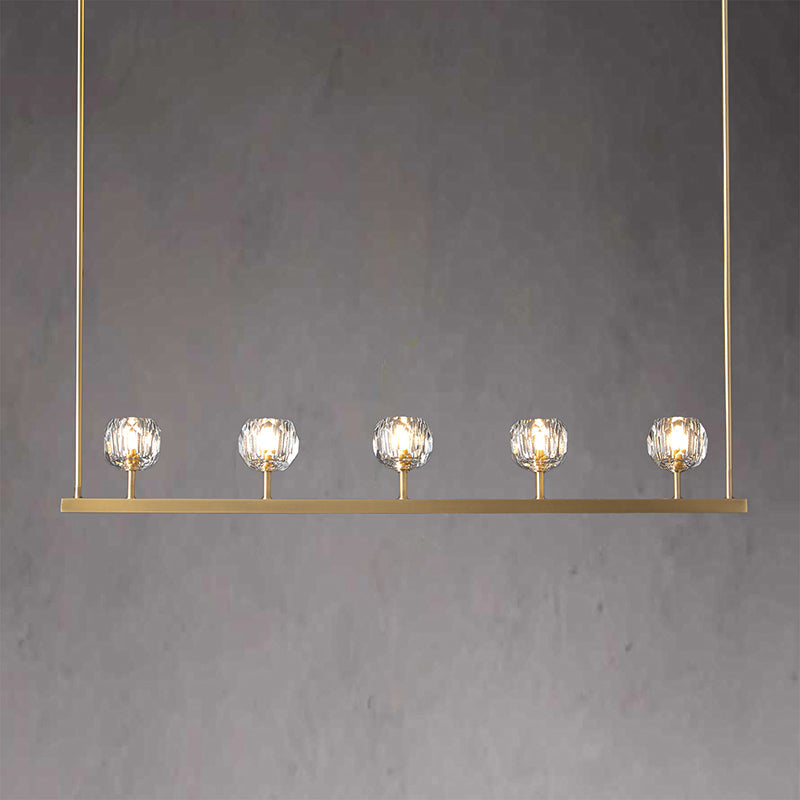 BOUBLE Crystal Ball Linear Chandelier 48"