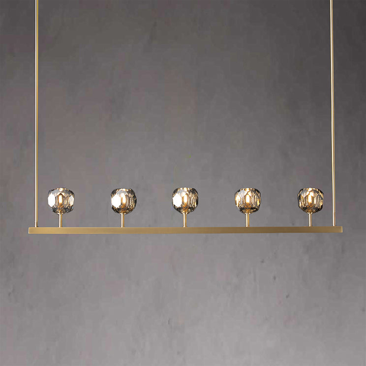 BOUBLE Crystal Ball Linear Chandelier 48"
