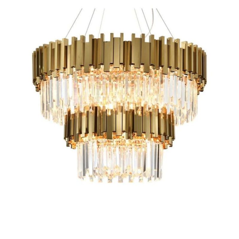 2-tire Clear Crystal Round Chandelier