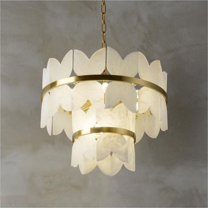 Alabaster Multi-Layer Butterfly Round Chandelier - thebelacan