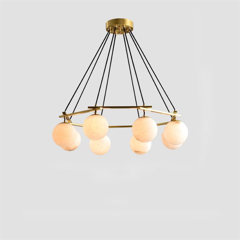 Alabaster Modern Round Ball Chandelier light fixture stores home goods