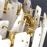Abriel Modern Solid Brass Alabaster Round Chandelier For Living Room